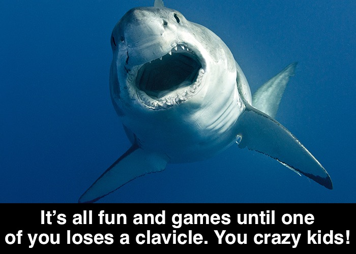 It’s all fun and games until one of you loses a clavicle. You crazy kids! | made w/ Imgflip meme maker