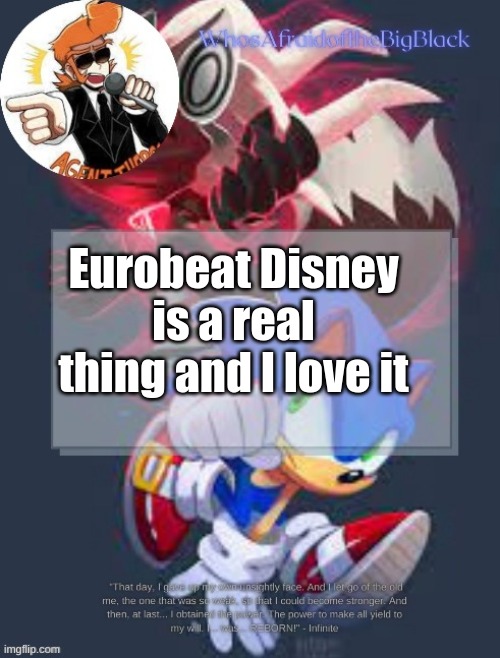 A good chunk of the songs were used in DDR Disney Mix | Eurobeat Disney is a real thing and I love it | image tagged in sonic forces announcement template better quality,disney,eurobeat | made w/ Imgflip meme maker