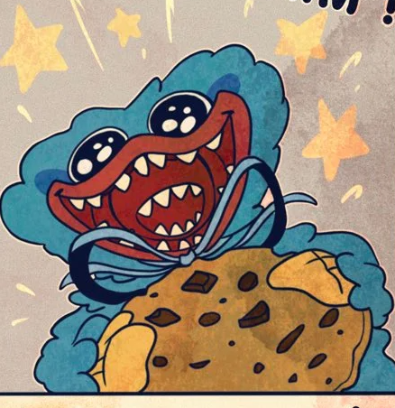 High Quality huggy eating cookie Blank Meme Template