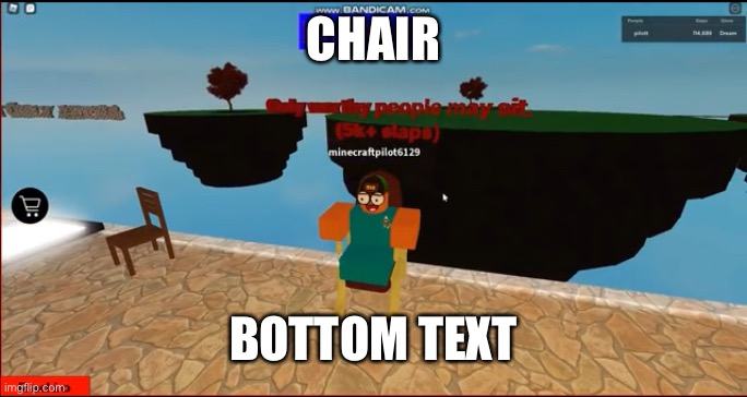 Chair | CHAIR; BOTTOM TEXT | image tagged in chair,bottom text | made w/ Imgflip meme maker