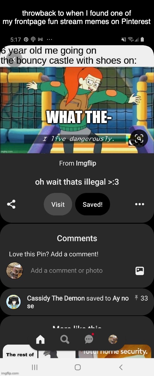 cassidy the demon | throwback to when I found one of my frontpage fun stream memes on Pinterest | made w/ Imgflip meme maker
