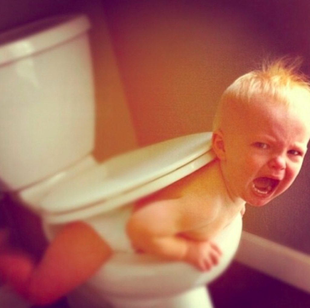 High Quality Baby stuck in toilet Blank Meme Template