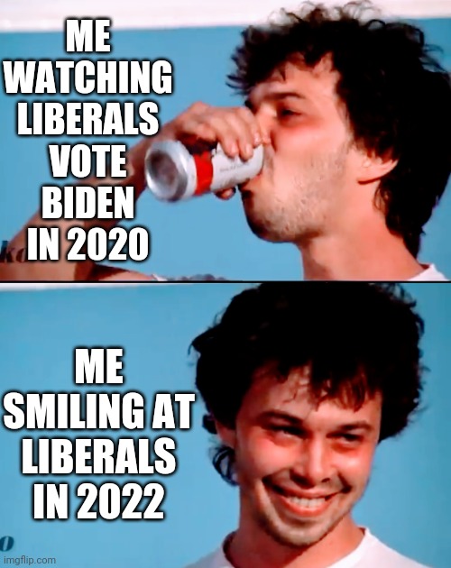 Dudley Do Right | ME WATCHING LIBERALS VOTE BIDEN IN 2020; ME SMILING AT LIBERALS IN 2022 | image tagged in liberals,democrats,triggered,biden,congress,vote2020 | made w/ Imgflip meme maker