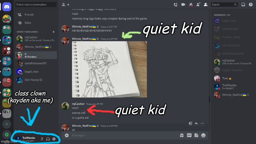 weird right? | quiet kid; class clown (kayden aka me); quiet kid | image tagged in class clown,quiet kid | made w/ Imgflip meme maker