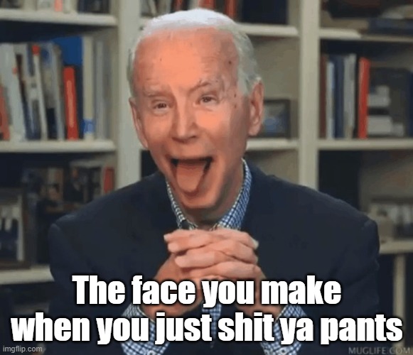 Jo Biden Licking Lips | The face you make when you just shit ya pants | image tagged in jo biden licking lips | made w/ Imgflip meme maker