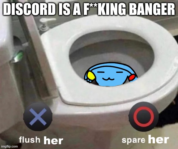 Ria flush meme | DISCORD IS A F**KING BANGER | image tagged in ria flush meme | made w/ Imgflip meme maker