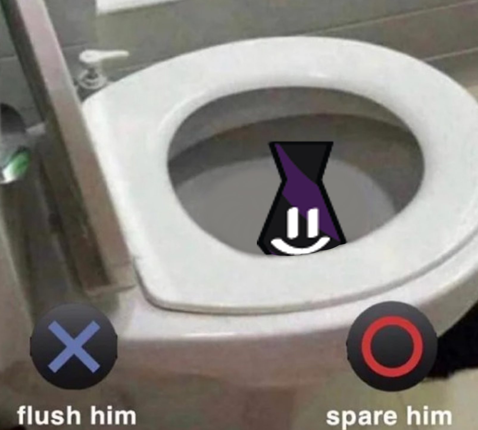High Quality flush or spare the funky little tie man Blank Meme Template