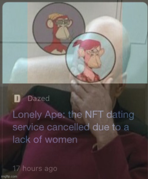 dating app gone wrong | image tagged in face palm,nft,dating app | made w/ Imgflip meme maker