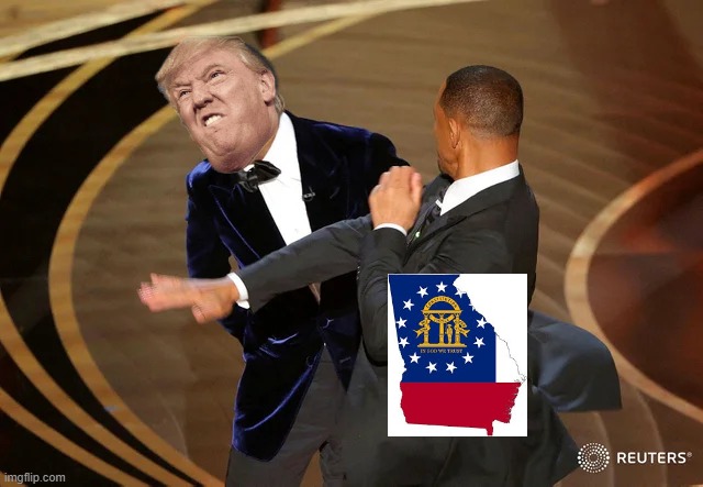 Kemp and Raffensperger Prevail in Georgia Primaries | image tagged in will smith punching chris rock,politics,memes,news | made w/ Imgflip meme maker