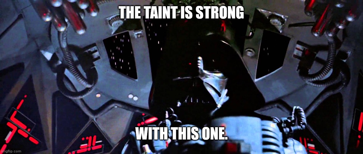 The Force Is Strong With This One | THE TAINT IS STRONG; WITH THIS ONE. | image tagged in the force is strong with this one | made w/ Imgflip meme maker