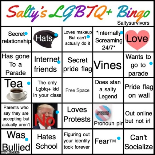 Hello :3 | image tagged in the pride bingo | made w/ Imgflip meme maker