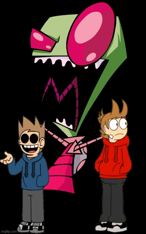 invader zim and eddsworld | image tagged in invader zim,eddsworld | made w/ Imgflip meme maker