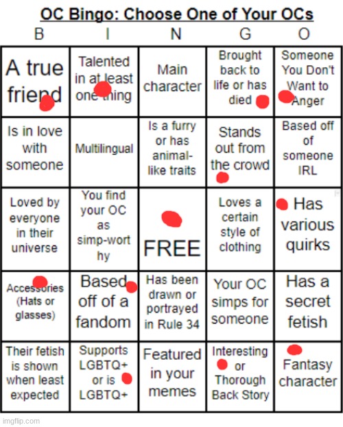 No bingo | image tagged in jer-sama's oc bingo | made w/ Imgflip meme maker