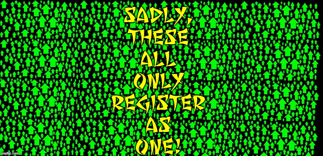 SADLY,
THESE
ALL
ONLY
REGISTER
AS
ONE! | made w/ Imgflip meme maker