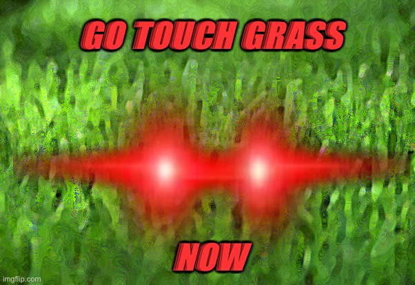 GO TOUCH GRASS NOW | made w/ Imgflip meme maker