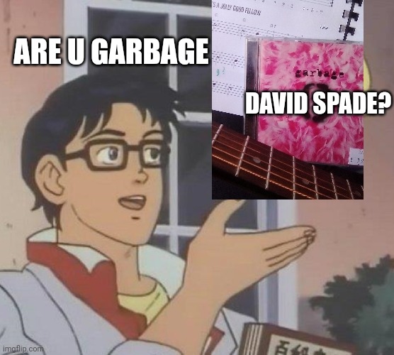 ARE U GARBAGE DAVID SPADE? | image tagged in memes,is this a pigeon | made w/ Imgflip meme maker