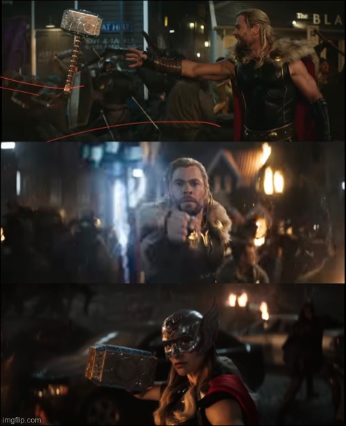 Thor Love and Thunder Hammer Flys Away | image tagged in thor hammer | made w/ Imgflip meme maker