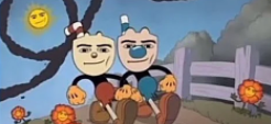 Man Face Cuphead Blank Meme Template