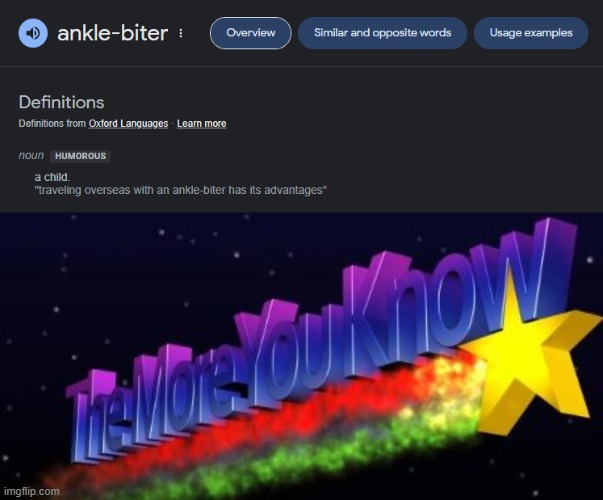 Ima bite your ankles | image tagged in the more you know | made w/ Imgflip meme maker