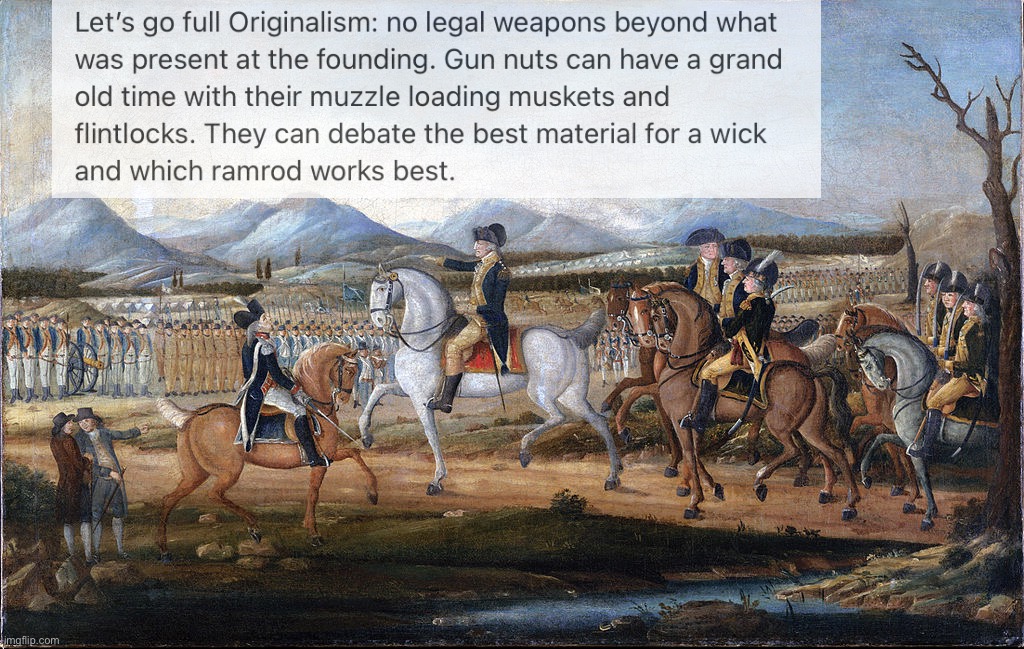 Full Originalism: it’s what the Founders intended | image tagged in george washington whiskey rebellion,george washington,full,originalism,gun laws,gun control | made w/ Imgflip meme maker
