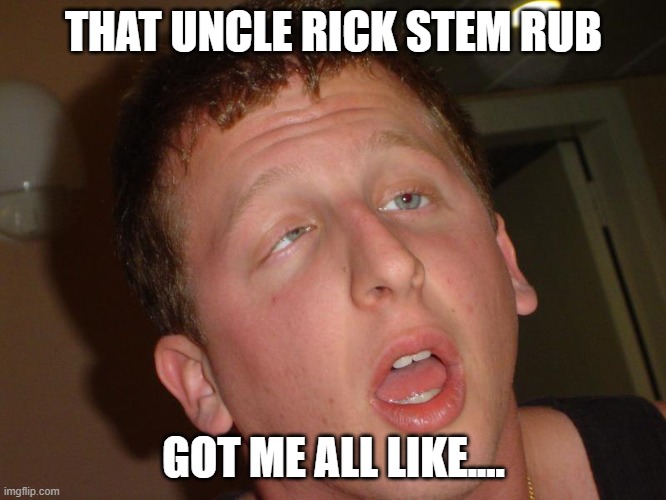 That uncle Rick Stem Rub | THAT UNCLE RICK STEM RUB; GOT ME ALL LIKE.... | image tagged in orgasm face | made w/ Imgflip meme maker