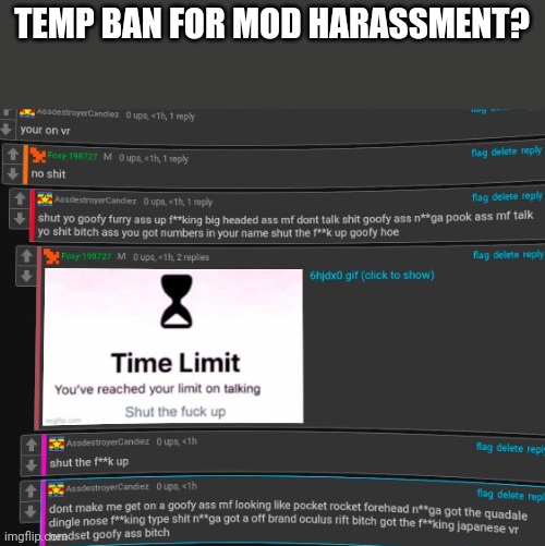 TEMP BAN FOR MOD HARASSMENT? | made w/ Imgflip meme maker