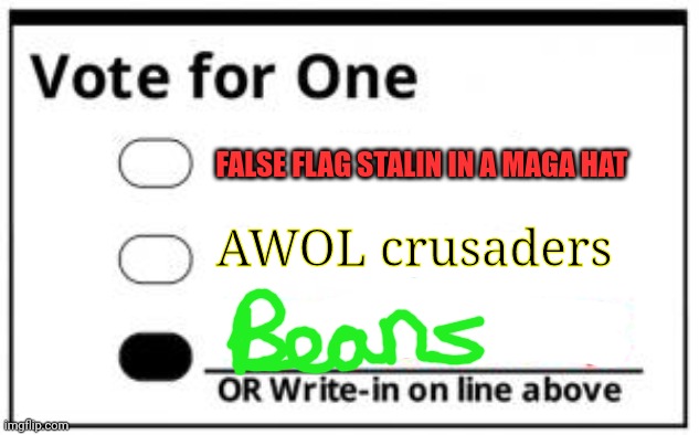 FALSE FLAG STALIN IN A MAGA HAT AWOL crusaders | made w/ Imgflip meme maker