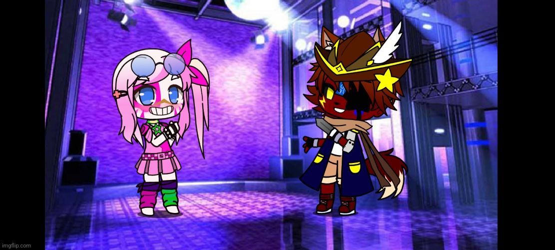 Glamrock Chica and Glamrock Foxy in Gacha club | made w/ Imgflip meme maker