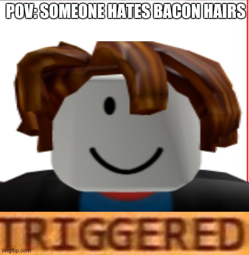 bacon trigged | POV: SOMEONE HATES BACON HAIRS | made w/ Imgflip meme maker