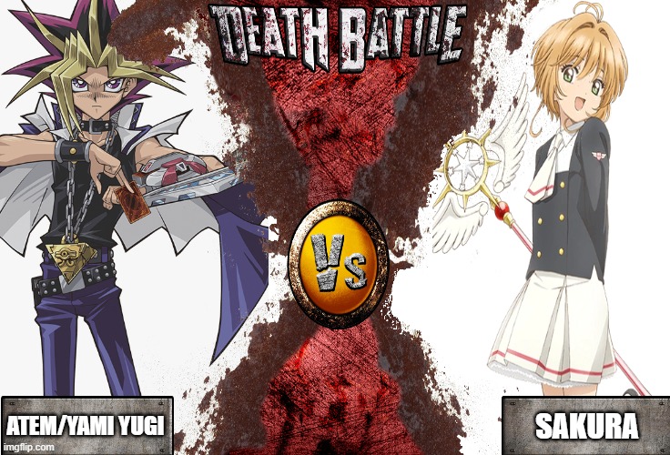 Death Battle Yami/Yugi/Atem vs Sakura | SAKURA; ATEM/YAMI YUGI | image tagged in yugioh,sakura | made w/ Imgflip meme maker