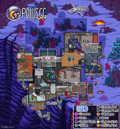 polusgg | image tagged in among us,map | made w/ Imgflip meme maker