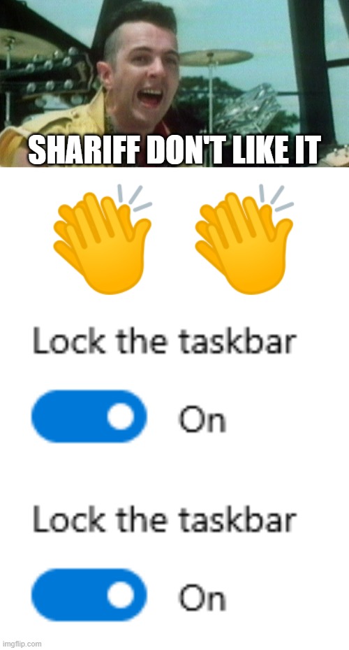 This song is stuck in my head now | SHARIFF DON'T LIKE IT | image tagged in puns,pun,song lyrics,windows | made w/ Imgflip meme maker
