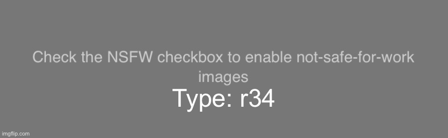 Check the NSFW checkbox to enable not-safe-for-work images | Type: r34 | image tagged in check the nsfw checkbox to enable not-safe-for-work images | made w/ Imgflip meme maker