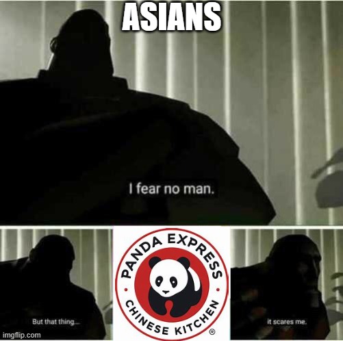 PANDA EXPRESS IS DISSAPOINTMENT | ASIANS | image tagged in i fear no man | made w/ Imgflip meme maker