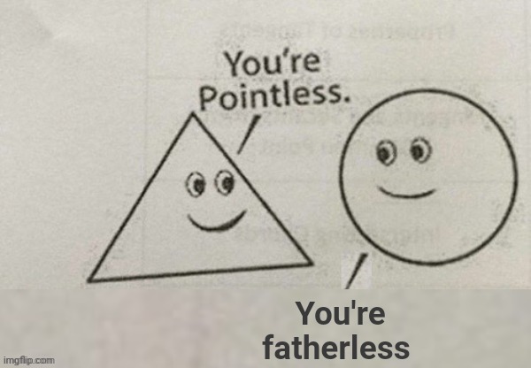 You're Pointless Blank | You're fatherless | image tagged in you're pointless blank | made w/ Imgflip meme maker