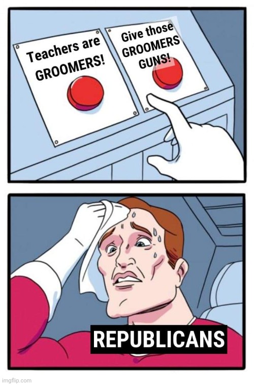 Arming the groomers | image tagged in mass shooting,conservatives,republican,democrat,gun control,trump | made w/ Imgflip meme maker