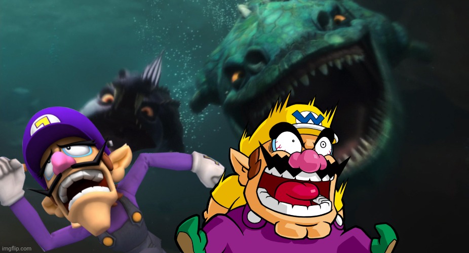 Wario and Waluigi dies by Cretaceous and Maelstrom.mp3 | image tagged in wario dies,wario,waluigi,ice age,animals,prehistoric | made w/ Imgflip meme maker