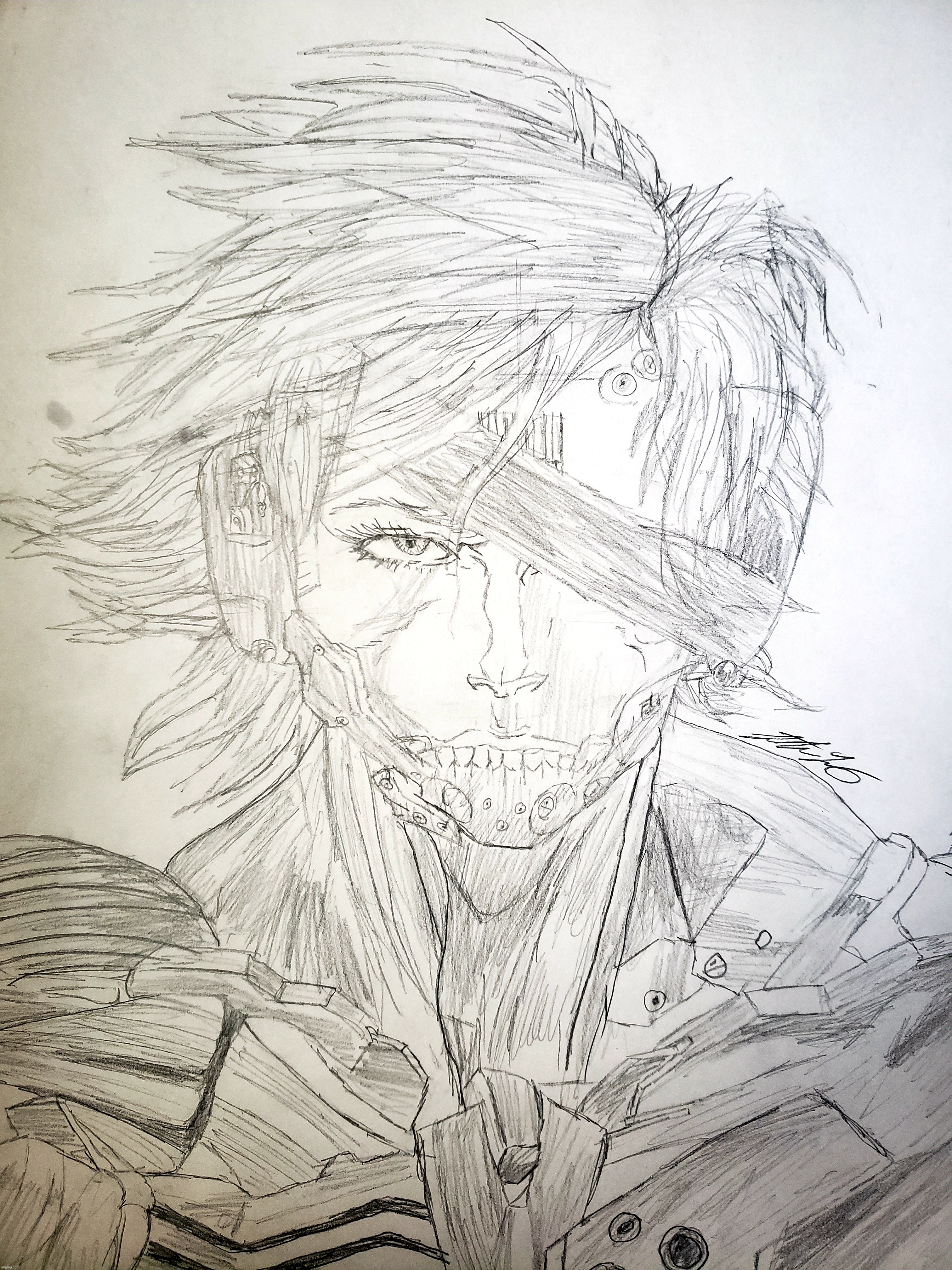 Raiden from Metal Gear Rising Revengeance | image tagged in drawing,raiden,metal gear rising revengeance | made w/ Imgflip meme maker