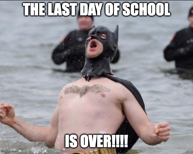 FREEDOM! |  THE LAST DAY OF SCHOOL; IS OVER!!!! | image tagged in batman celebrates | made w/ Imgflip meme maker