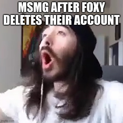 WOOOOO | MSMG AFTER FOXY DELETES THEIR ACCOUNT | image tagged in wooooo yeah baby,foxy delete ur account,now | made w/ Imgflip meme maker
