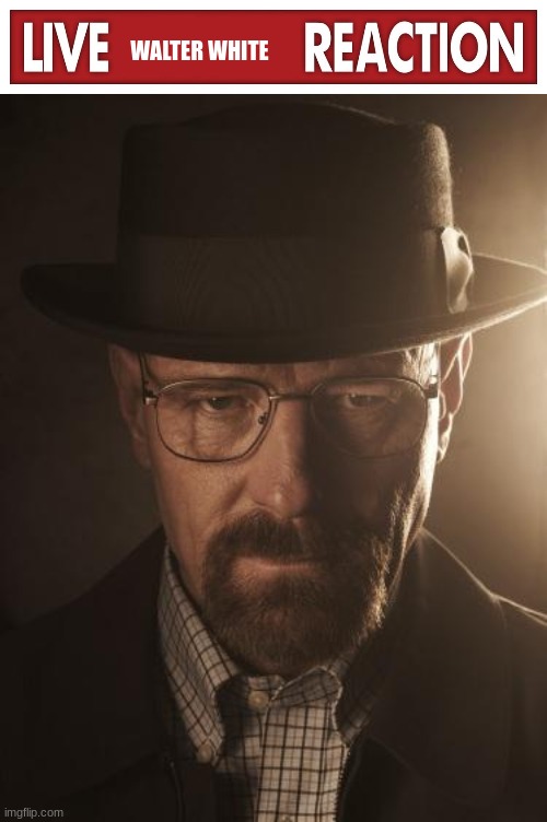 WALTER WHITE | image tagged in live x reaction,walter white | made w/ Imgflip meme maker