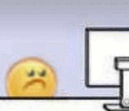 High Quality Sad Emoji at computer Blank Meme Template