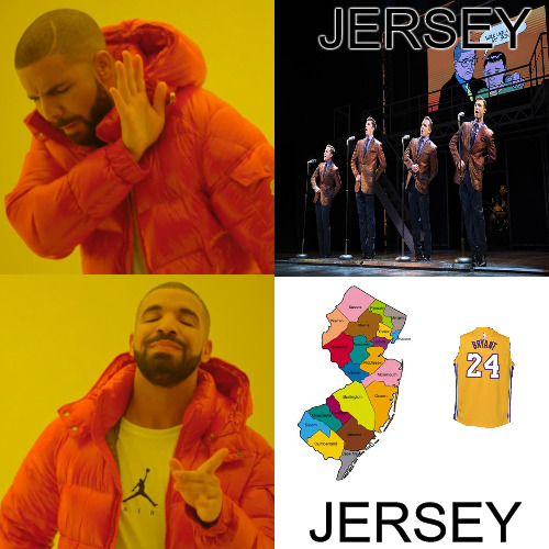difrence is |  JERSEY; JERSEY | image tagged in meme,drake hotline bling,drake | made w/ Imgflip meme maker