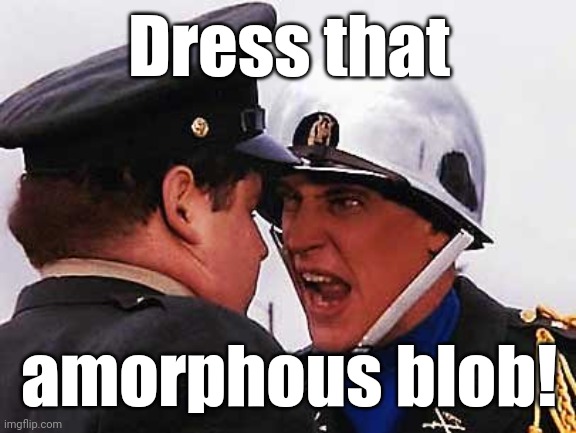Neidermeyer | Dress that amorphous blob! | image tagged in neidermeyer | made w/ Imgflip meme maker