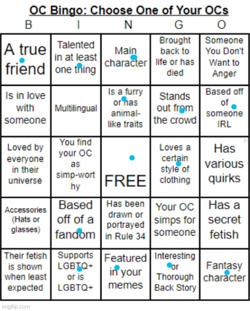 TheSuitedGayWeeb's OC Bingo | image tagged in jer-sama's oc bingo | made w/ Imgflip meme maker