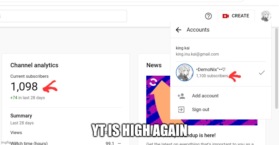 YT IS HIGH AGAIN | made w/ Imgflip meme maker