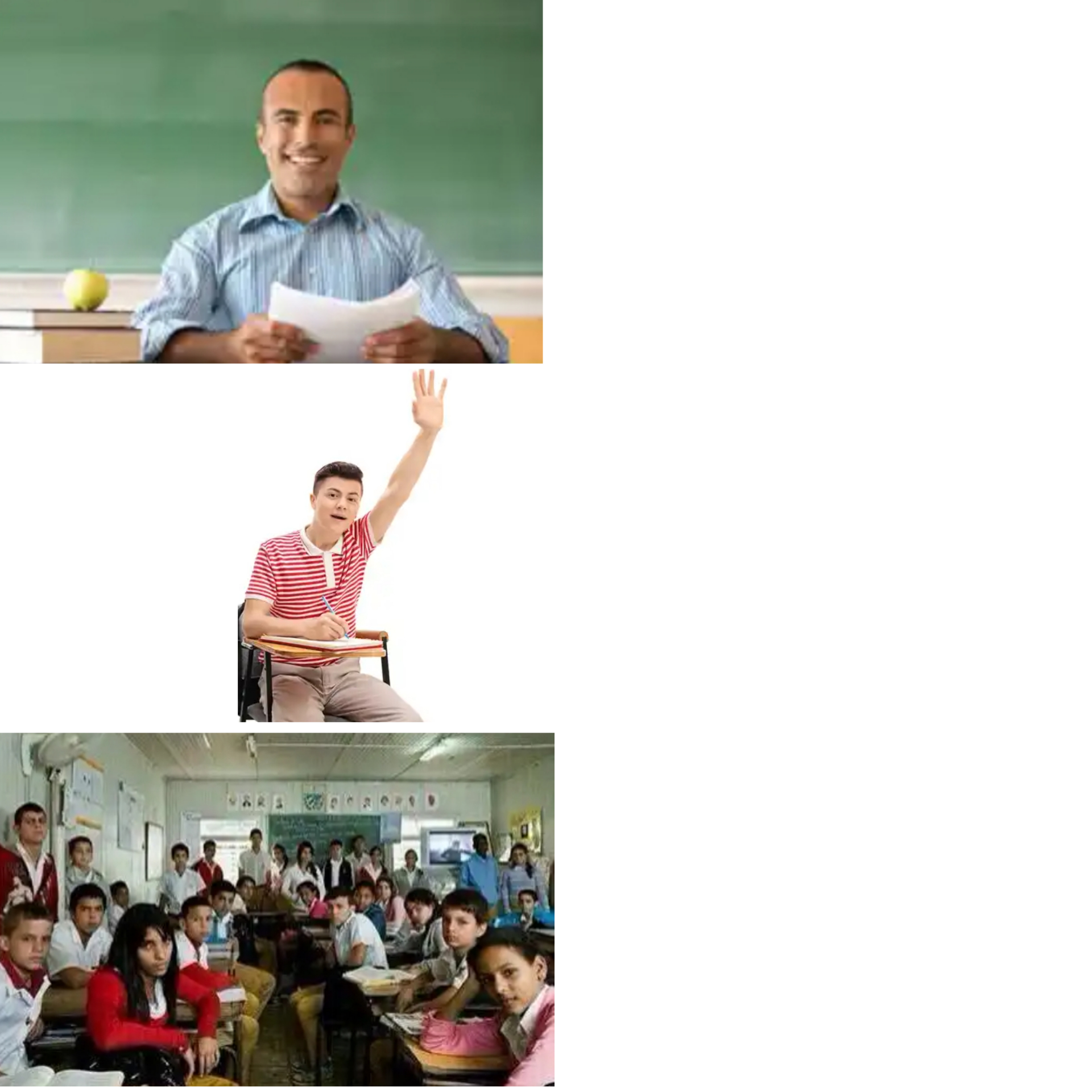 Teacher Asked Students, then Student raises his hand then the wh Blank Meme Template