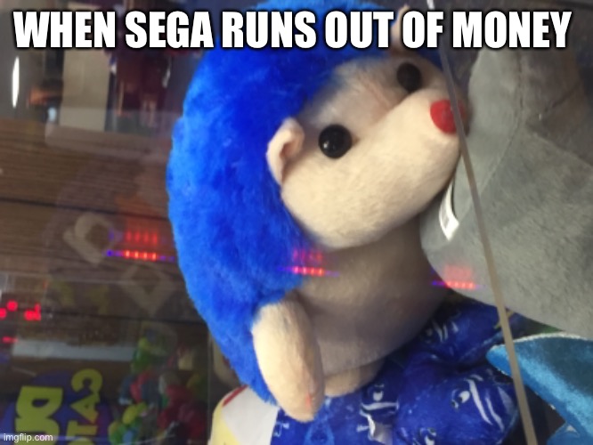 Sega | WHEN SEGA RUNS OUT OF MONEY | image tagged in sonic the hedgehog | made w/ Imgflip meme maker