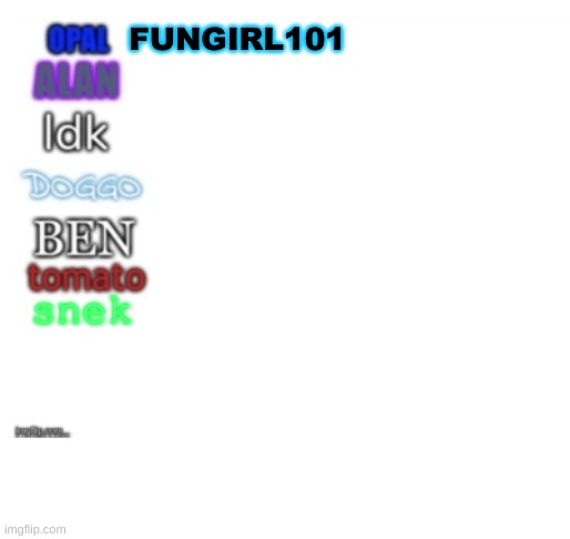 f | FUNGIRL101 | image tagged in yearbook | made w/ Imgflip meme maker