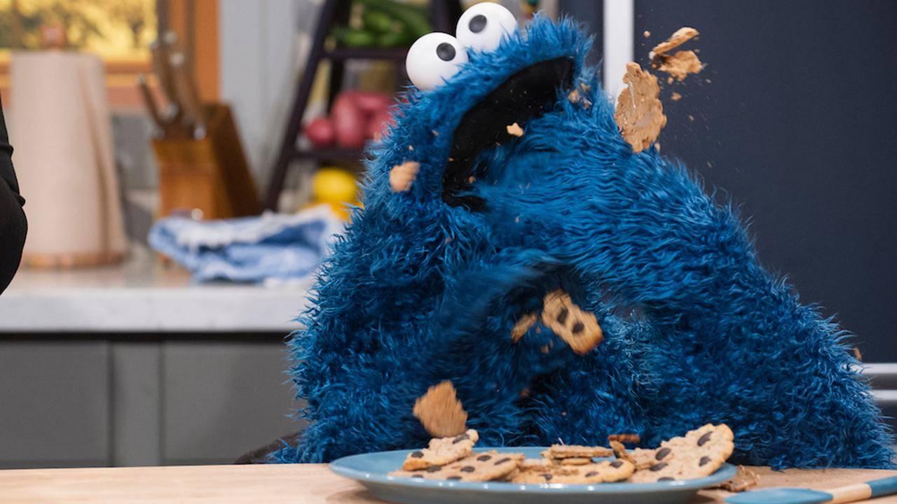 High Quality Cookie Monster crumbs Blank Meme Template